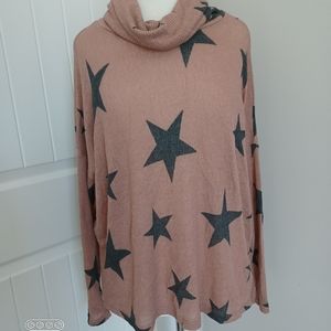 NWT MAUVE TOP WITH STARS SZ. SMALL....# 0711, 0712